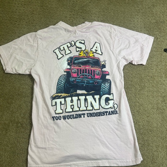 Jedco Women’s Small Pink Jeep- It’s A Thing Short Sleeve T-shirt - Picture 1 of 5